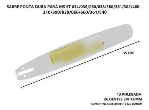 SABRE MOTOSSERRA ST 26 DENTES 13 POL 3/8 1,6 036 360 361 380