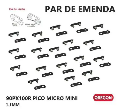 KIT 10 EMENDAS CORRENTE MOTOSSERRA 3/8-1.1MM OREGON 90P100X