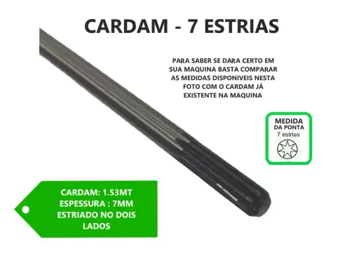 EIXO CARDAN ROÇADEIRA 7 ESTRIAS 1,53 7 MM