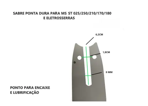 SABRE 35CM MACIÇO PARA MOTOSSERRA ST 250 025 170 180