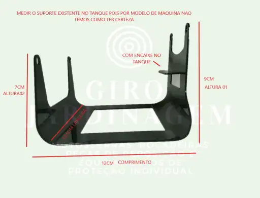 SUPORTE TANQUE GASOLINA ROÇADEIRA  42 43 45 CC MULTI MARCAS