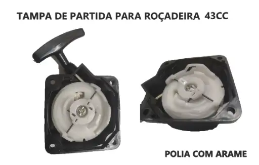 TAMPA ARRANQUE PARTIDA ROÇADEIRA 43 52 55CC COM ARAME
