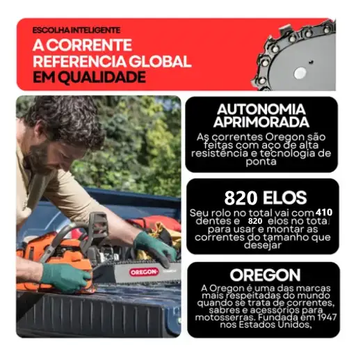 CORRENTE 3/8 1.5MM OREGON 73LPX 410 DENTES DUAS GUIAS
